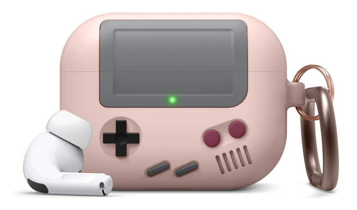 Retro Gameboy Case kompatibel mit AirPods Pro Sandrosa 🎮 Silikon Hülle Cover