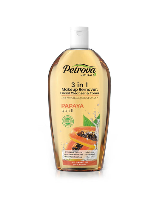 Petrova Papaya 3in1 Make Up Remover, Facial Cleanser & Tonner